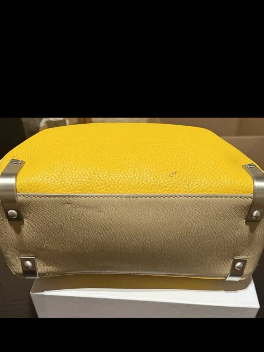 Marc Jacobs Yellow and Cream Leather Top-Handle Satchel - Picture 5 of 12